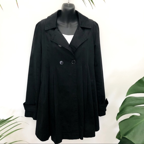 CKM Swing Coat Sz M Black Caroline K Morgan pocket - Picture 5 of 12